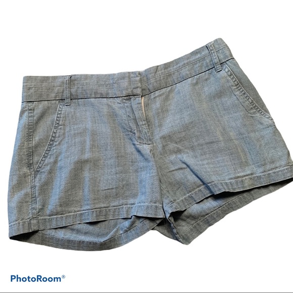 J. Crew Factory Chambray Cotton Shorts Size 2 - Picture 1 of 11